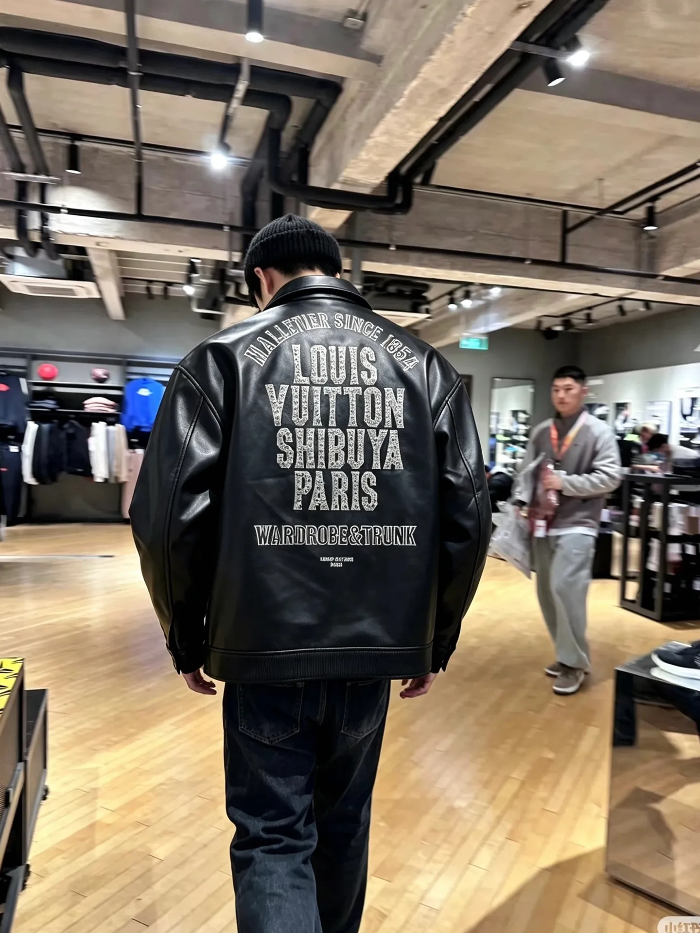 Louis Vuitton/Louis Vuitton Shibuya limited motorcycle lapel leather jacket